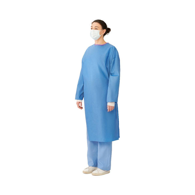 Medline Aurora Sterile Non-Reinforced Surgical Gown with Set-In Sleeves Large