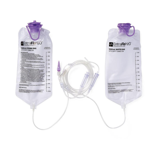 EntraFlo H2O Dual Channel Enteral Feeding Set with ENFit Connector Safety 1 L Feed