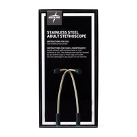 Medline Elite Dual-Head Stainless-Steel Stethoscope, 22" (56 cm); Black EACH
