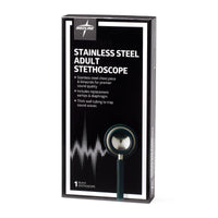 Medline Elite Dual-Head Stainless-Steel Stethoscope, 22" (56 cm); Black EACH
