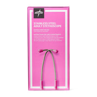 Medline Elite Dual-Head Stainless-Steel Stethoscope, 22" (56 cm); Pink EACH