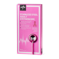 Medline Elite Dual-Head Stainless-Steel Stethoscope, 22" (56 cm); Pink EACH