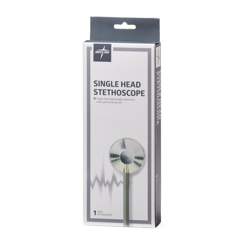 Medline Lightweight Single-Head Stethoscope, 22" (56 cm); Grey EACH