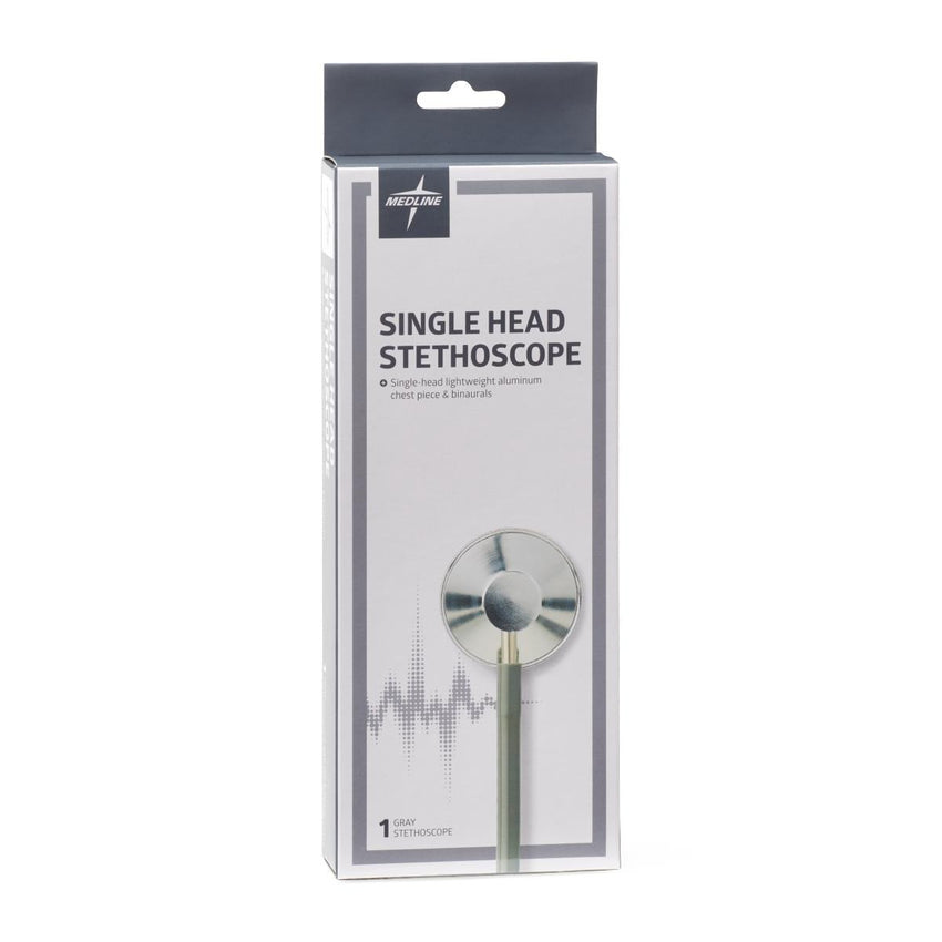Medline Lightweight Single-Head Stethoscope, 22" (56 cm); Grey EACH