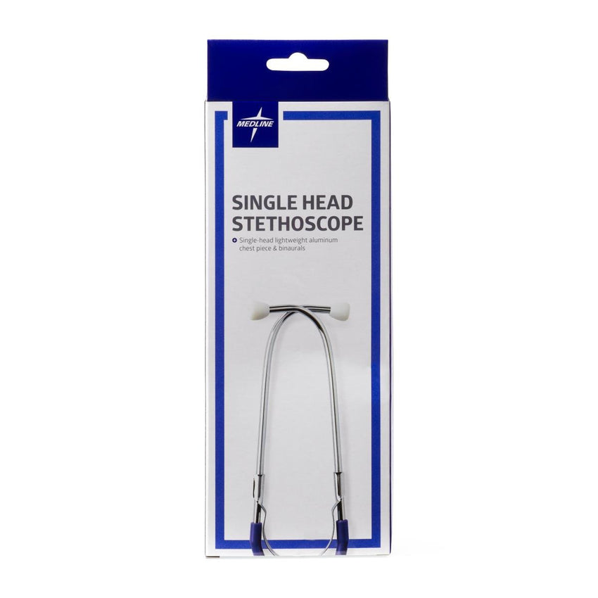 Medline Lightweight Single-Head Stethoscope, 22" (56 cm); Blue EACH