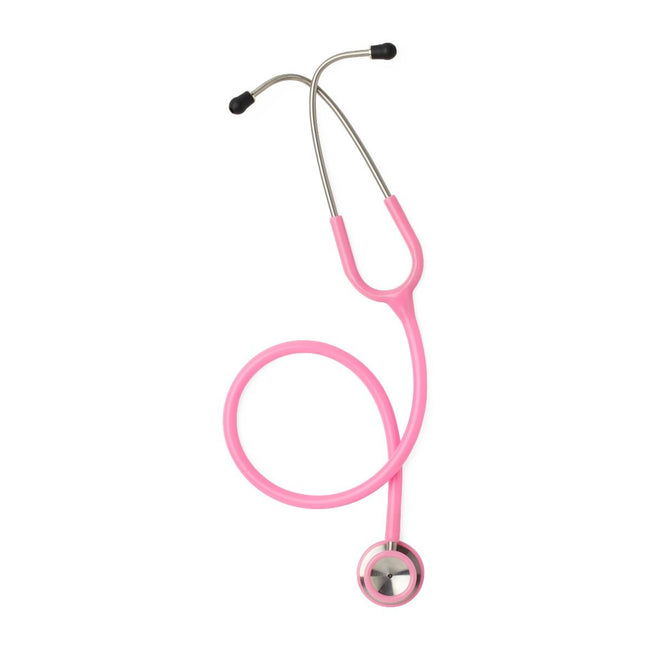 Medline Elite Dual-Head Stainless-Steel Stethoscope, 22" (56 cm), Pink