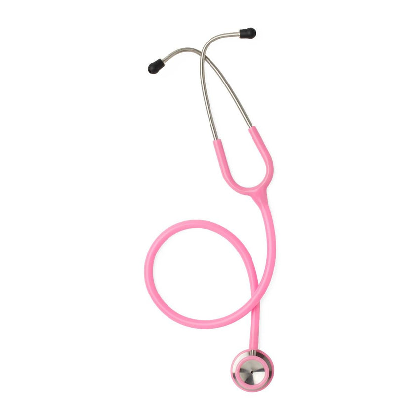 Medline Elite Dual-Head Stainless-Steel Stethoscope, 22" (56 cm); Pink EACH