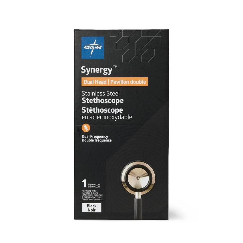Synergy Dual-Frequency Dual-Head Stethoscope, Black