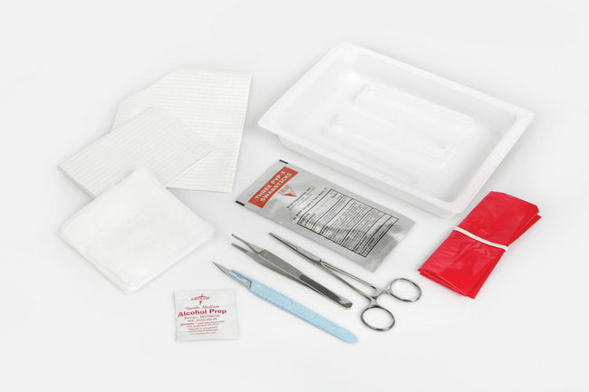 Medline Dressing Tray with Transfer Forceps and Scissors