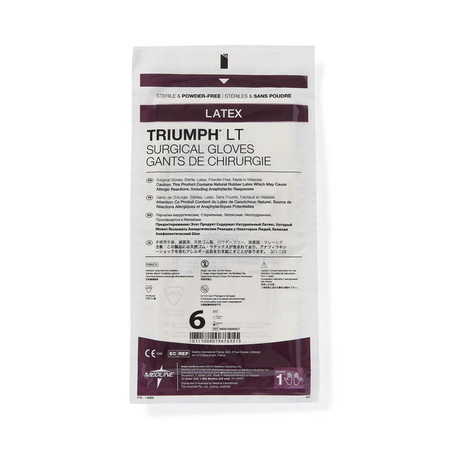 Triumph LT Sterile Powder-Free Latex Surgical Glove Beige 6