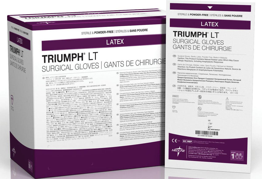 Triumph LT Sterile Powder-Free Latex Surgical Glove Beige 7.5