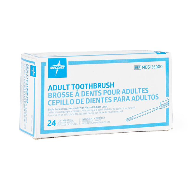 Medline Patient Toothbrush Individually Wrapped Adult 30 Tufts