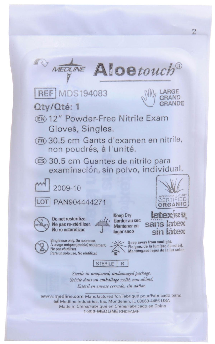 AloeTouch Sterile Powder-Free Nitrile Exam Glove Extended Cuff 12" Green - Large