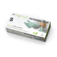 AloeTouch Powder-Free Nitrile Chemo Exam Glove Extended Cuff 12" Green - Small