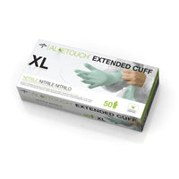 AloeTouch Powder-Free Nitrile Chemo Exam Glove Extended Cuff 12" Green - Extra Large