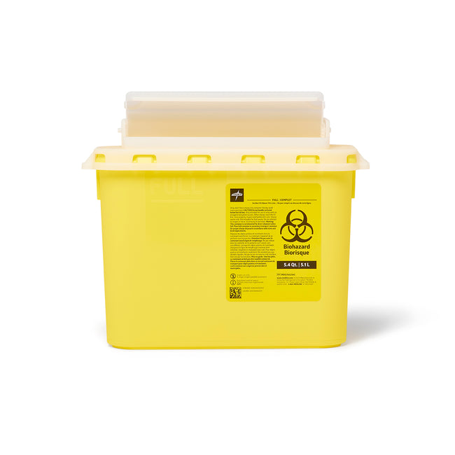Biohazard Sharps Container 5.4 qt Yellow