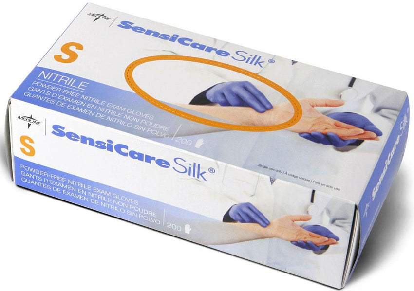 SensiCare Silk Powder-Free Nitrile Exam Glove Blue - S