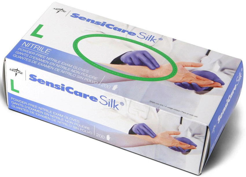 SensiCare Silk Powder-Free Nitrile Exam Glove Blue - L
