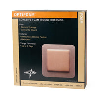 Medline Optifoam Adhesive Foam Dressing 6" x 6"