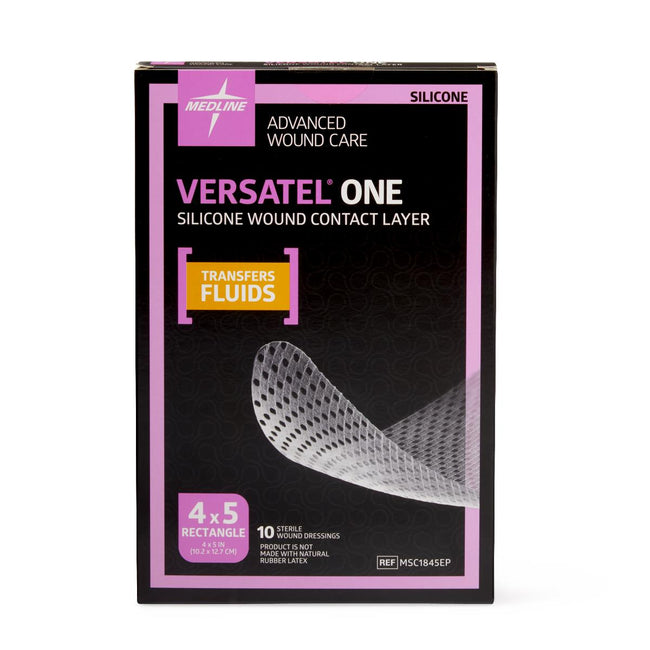 Medline Versatel One Silicone Wound Contact Layer Dressing 4" x 4.75"