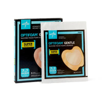Medline Optifoam Gentle Silicone Adhesive Super Absorbent Foam Dressing with Border 6.75" x 6.75"