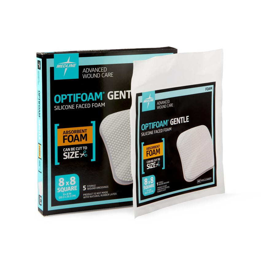 Medline Optifoam Gentle Silicone Foam Dressing without Border 8" x 8"