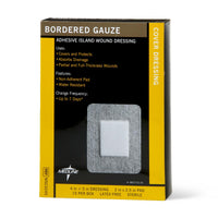 Medline Bordered Gauze Adhesive Island Wound Dressing 10 x 12.5 cm with 5 x 6 cm Pad