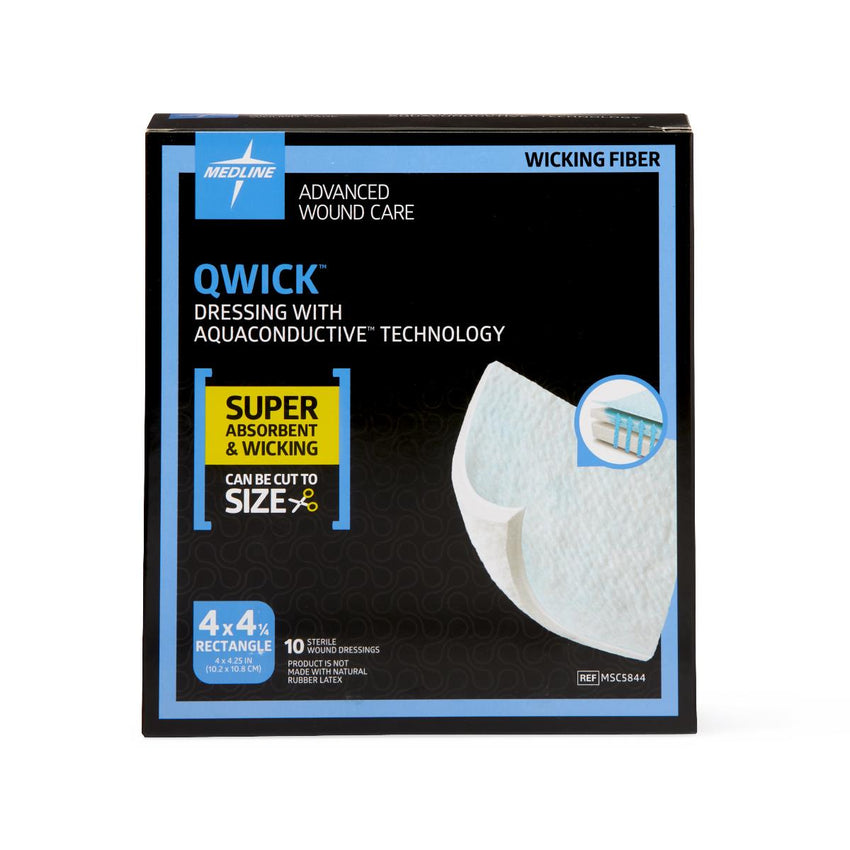 Medline Qwick Non-Adhesive Superabsorbent Wound Dressing 4" x 4.3"