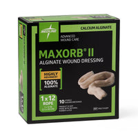Medline Maxorb II Calcium Alginate Dressing 0.75" x 12" Rope