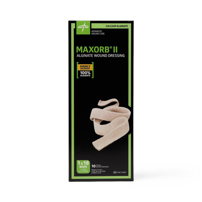 Medline Maxorb II Calcium Alginate Dressing 0.75" x 18" Rope