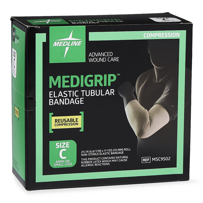 Medline Medigrip Elastic Tubular Bandage Size C, 6.8 cm x 10 m with Latex