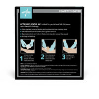 Medline Optifoam Gentle Ag+ Silicone-Faced Foam Dressing 6" x 6"