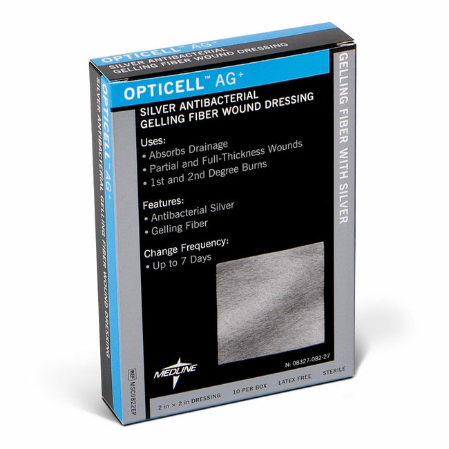 Opticell Ag+ Silver Antibacterial Gelling Fiber Wound Dressing 2" x 2"