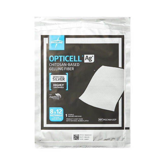 Opticell Ag+ Silver Antibacterial Gelling Fiber Wound Dressing 6" x 8"