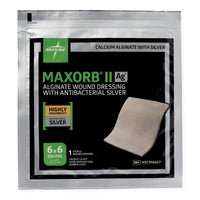 Medline Maxorb II Ag Silver 100%-Calcium Alginate Dressing 6" x 6"