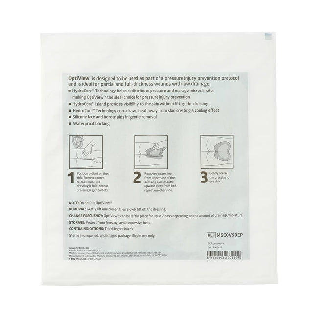 Medline OptiView HydroCore Dressing 8.5" x 8.5"