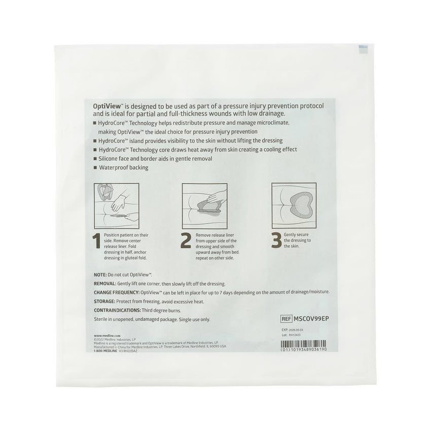 Medline OptiView HydroCore Dressing 8.5" x 8.5"