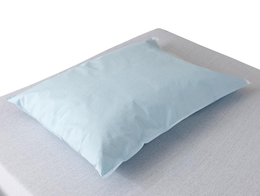 Medline Single-Use Tissue/Poly Pillowcase 21" x 30"  Blue