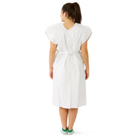 Medline Reinforced Tissue Patient Gown White