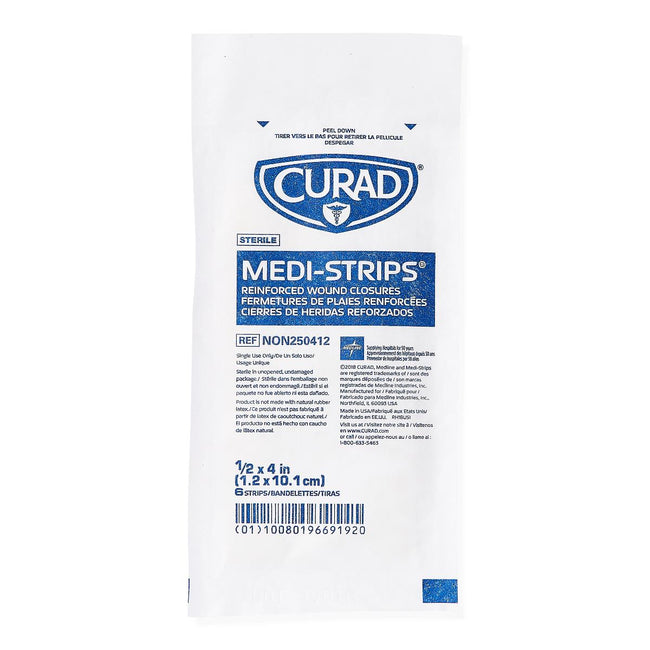 Medi-Strip Adhesive Wound Closure Strip 1/2" x 4"
