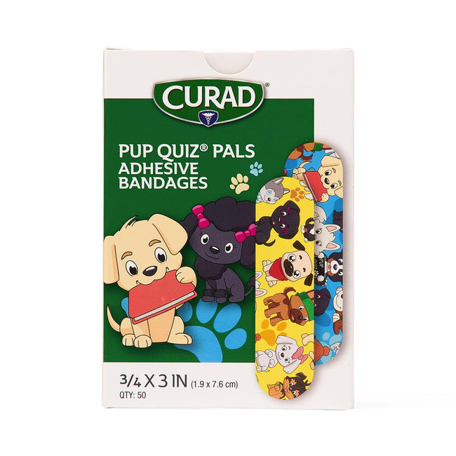 CURAD Pup Quiz Pals Adhesive Bandage 0.75" x 3"