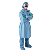 Medline Chemotherapy Protective Procedure Gown Hook-and-Loop Neck Extra Large