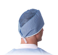 Medline Tie-Back Surgeon Cap Scrim Material Blue