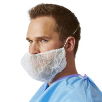 Medline Hair and Beard Cover with Elastic Strap White