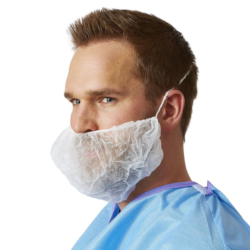 Medline Hair and Beard Cover with Elastic Strap White