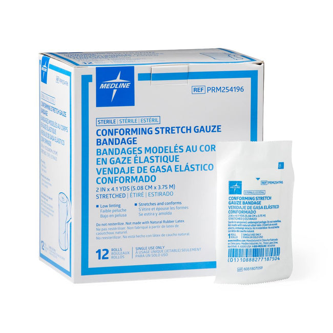 Medline Stretch Conforming Bandage 2" x 5 yd. Sterile