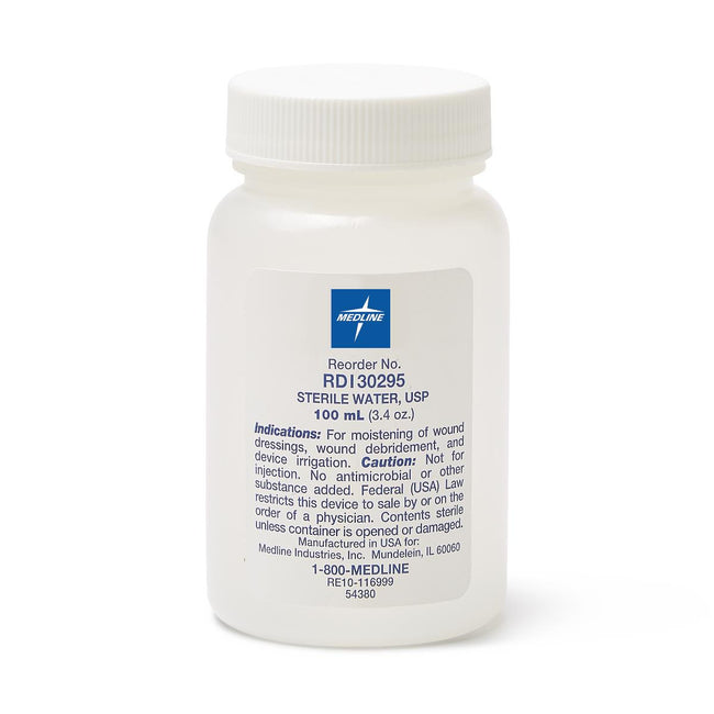 Medline Sterile Water Solution for Irrigation with Screw Top 100 mL