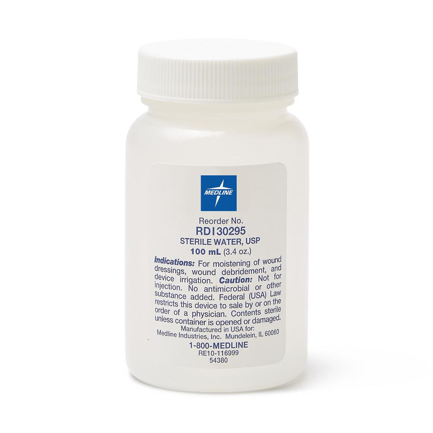Medline Sterile Water Solution for Irrigation with Screw Top 100 mL