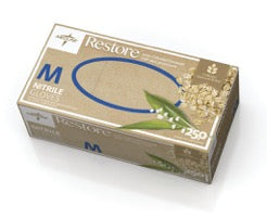 Restore Powder-Free Nitrile Exam Glove with Oatmeal White - M