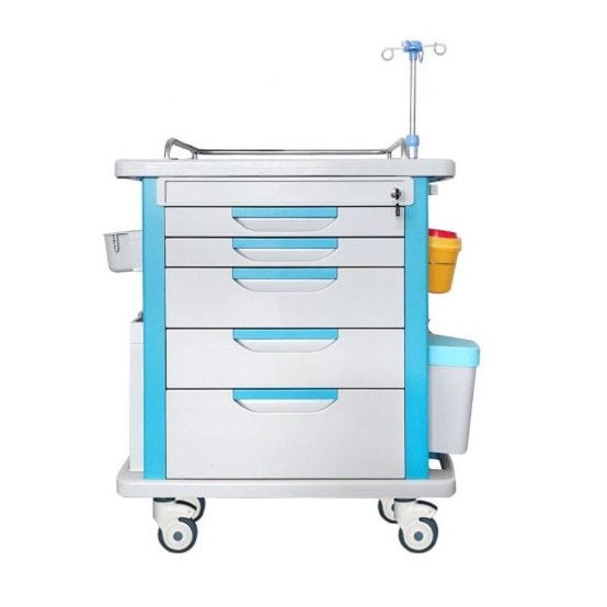 Solic crash cart with 5 drawers